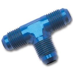 Fitting, Tee, -3 AN Male, -3 AN Male, -3 AN Male, Aluminum, Blue Anodized, Each