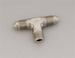 Fitting, Tee, -3 AN Male, -3 AN Male, 1/8 in. NPT Male on Branch, Aluminum, EnduraShine, Each