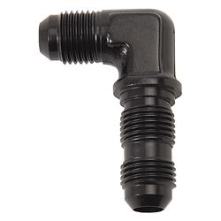 Adapter Fitting; 90 Deg. Flare Bulkhead; Black; -6 AN