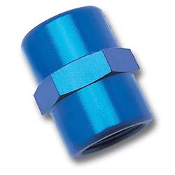 Fitting, Coupler, Union, NPT to NPT, Straight, Aluminum, Blue Anodized, 1/4 in. NPT, 1/4 in. NPT, Each