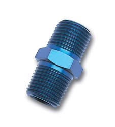 Fitting, Coupler, Union, NPT to NPT, Straight, Aluminum, Blue Anodized, 1/2 in. NPT, 1/2 in. NPT, Each