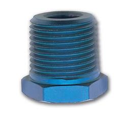 Fitting, Reducer, NPT to NPT, Straight, Aluminum, Blue Anodized, 3/8 in. NPT, 1/4 in. NPT, Each