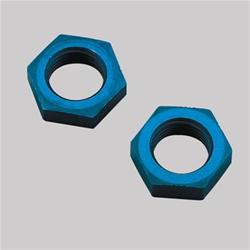 Fittings, Bulkhead Nut, -6 AN, Aluminum, Blue Anodized, Pair