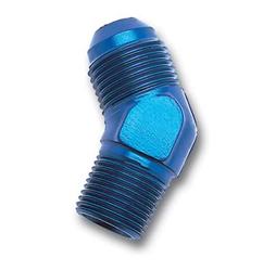 Fitting, Adapter, AN to NPT, 45 Degree, Aluminum, Blue Anodized, -10 AN, 3/8 in. NPT, Each