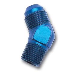 Fitting, Adapter, AN to NPT, 45 Degree, Aluminum, Blue Anodized, -8 AN, 1/2 in. NPT, Each