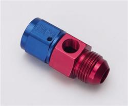 Fitting, Fuel Pressure Take Off, -8 AN Male to -8 AN Female, 1/8 in. NPT Gauge Port, Aluminum, Blue, Each