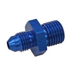 Fitting, Adapter, AN to Metric Threads, Straight, Aluminum, Blue Anodized, -4 AN, M14 x 1.5, Each