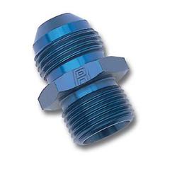 Fitting, Adapter, AN to Metric Threads, Straight, Aluminum, Blue Anodized, -6 AN, M18 x 1.5, Each