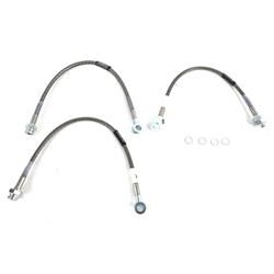 Brake Lines, Street Legal, Braided Stainless Steel, Chevy, Pontiac, Set of 3