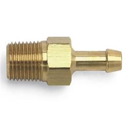 Fitting, Adapter, NPT to Hose Barb, Straight, Brass, Natural, 1/8 in. NPT, 3/16 in. Hose Barb, Each