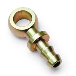 Fitting, Hose End, Twist-Lok, Straight, -6 AN Hose Barb to 14mm Banjo, Aluminum, Black Anodized, Each