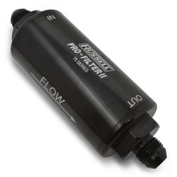 Fuel Filter, Pro-Filter 2, 75 Series, -8 AN Male In/Out, 10 Microns, 6.25 in. Length, Aluminum, Black, Each