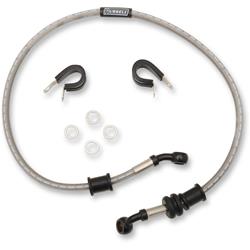 Brake Lines, Cycleflex Brake Hose, Assembled, Front, Braided Stainless Steel, Black Anodized, Honda, Each