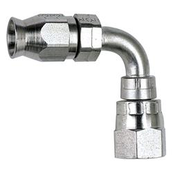 Fitting, Hose End, Brake, 90 Degree, -3 AN Hose to Female -3 AN, Steel, Chrome, Each