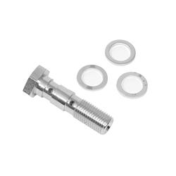 Fitting, Brake, Double Banjo Bolt, 3/8 in.-24, Steel, Chrome, Each