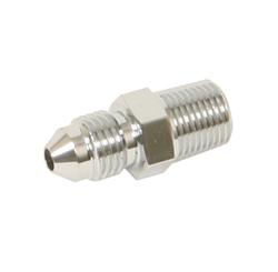 Fitting, Brake, Straight, 1/8 in. NPT, Male -3 AN, Steel, Chrome, Each