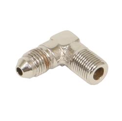 Fitting, Adapter, AN to NPT, 90 Degree, Aluminum, Chrome, -3 AN, 1/8 in. NPT, Each