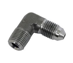 Fittings, Brake Adapter, 90 Degree, Male 1/8 in. NPT, Male -3 AN, Stainless Steel, Natural, Each