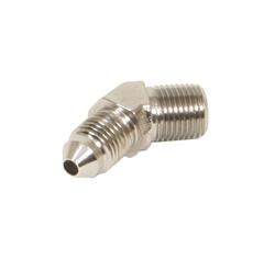 Fitting, Adapter, AN to NPT, 45 Degree, Aluminum, Chrome, -3 AN, 1/8 in. NPT, Each