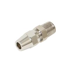 Fitting, Brake, Straight, Male 1/8 in. NPT,  3/16 in. Compression, Steel, Chrome, Each