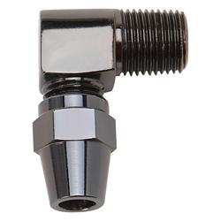 Fittings, Brake Adapter, 90 Degree, Male 1/8 in. NPT, 3/16 in. Compression, Steel, Black Anodized, Each