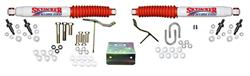 Steering Stabilizer, White, Red Boot, Dual Inline, Dodge, Pickup, Kit