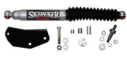 Steering Stabilizers, Single, Lifted Ride Height, 4.00 in. Raised Amount, Mounting Brackets, Silver, Black Boot, Ford, Kit