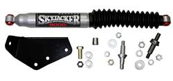 Steering Stabilizers, Single, Lifted Ride Height, 6.00 in. Raised Amount, Mounting Brackets, Silver, Black Boot, Ford, Kit