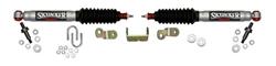 Steering Stabilizers, Dual Inline, Lifted Ride Height, 6.00 in. Raised Amount, Mounting Brackets, Silver, Black Boots, Chevy, GMC, Hummer, Kit