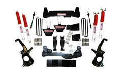 Suspension Lift, Shackle Relocation Bracket/Leaf Spring Block, Shocks, 6.0 in. Front, 4.0 in. Rear, Chevy, GMC