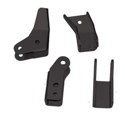 Shock Absorber Relocation Bracket, Rear Upper, Steel, Silver Powdercoated, Chevy, GMC, Kit