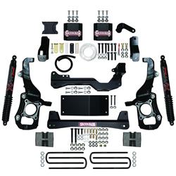 Skyjacker Suspension Lift Kit, 6 in, Front Steering Knuckle, Rear Lift Blocks, Rear Black Max Gas Charged Monotube Shocks, Ford, Kit