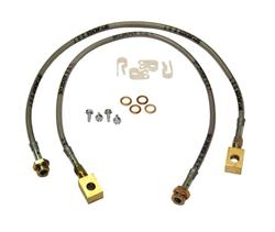 Brake Lines, Braided Stainless Steel, Chevy, GMC, SUV, Pickup, Front, 4-6 in. Lift, Pair