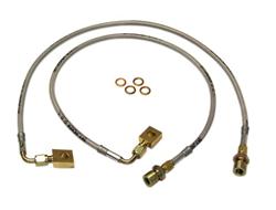 Brake Lines, Braided Stainless Steel, Ford, Front, 4-8 in. Lift, Pair