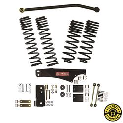 Skyjacker Dual Rated Coil Springs, 3.50 in Lift, Black, Front, Rear, Black, Hardware, Set of 4