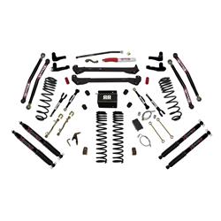 Suspension Lift Kit, Long Arm, 6 in. Lift, Coil Springs, Black Max Shocks, Jeep, TJ, Kit