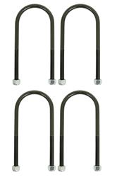 U-Bolts, Steel, Black Painted, 9/16 in. Diameter, Round-Style, Set of 4
