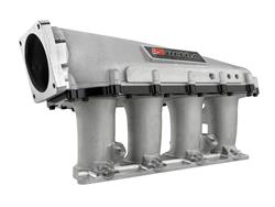 Intake Manifold, Ultra Series Race Intake Manifold w/ Removable Plenum Silver with Black Spacer 02-05 Honda Civic Si K20A2