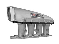 Intake Manifold, Ultra Series Race Intake Manifold w/ Removable Plenum Silver with Black Spacer 99-00 Honda Civic Si B-Series