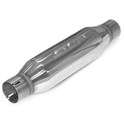 Resonator, Stainless Steel, Polished, 3 in. Inlet/Outlet, 18.25 in. Length, 4 in. Diameter, Each