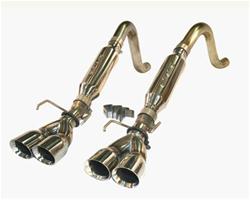 Exhaust System, Loud Mouth II, Rear Axle-back, Dual, Stainless, Natural, Split Rear Exit, Chevy, 6.2L, Kit