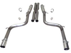 Exhaust System, Loud Mouth II, Cat-back, Dual, Stainless Steel, Natural, Split Rear Exit, Chrysler, Dodge, 6.1L, 6.4L, Kit
