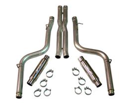 Exhaust System, Loud Mouth, Cat-back, Dual, Stainless Steel, Natural, Split Rear Exit, Dodge, 5.7L, Kit