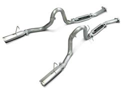 Exhaust, Loud Mouth, Cat-Back, Stainless Steel, Natural, Polished, Tips, Ford, 4.6, 5.0L, Kit