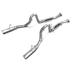 Exhaust System, Loud Mouth, Cat-Back, Stainless Steel, Natural, Polished, Polished Tips, Ford, 5.0L, Kit