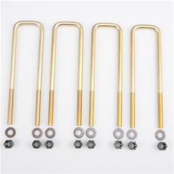 Kit 4 U-Bolts W/Nuts & Washers 9/16" x 2.5" x 7" Square Bend