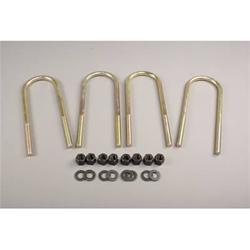 U-Bolts, Steel, Black, Round-Style, Ford, Universal, Rear, Set of 4