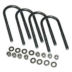 U-Bolts, Steel, Black, 5/8 in. Diameter, Round-Style, Ford/Chevy, GMC/Universal, Rear, Set of 4