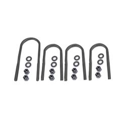 U-Bolts, Steel, Black, Round-Style, Front, Chevy, GMC, Set of 4