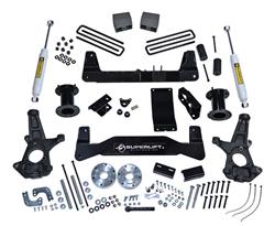 Suspension LIFT KIT 6.5 Inch Lift Kit 2014-2018 Chevy Silverado GMC Sierra 1500 2WD w Aluminum or Stamped Steel Control Arms Superlift Rear Shocks